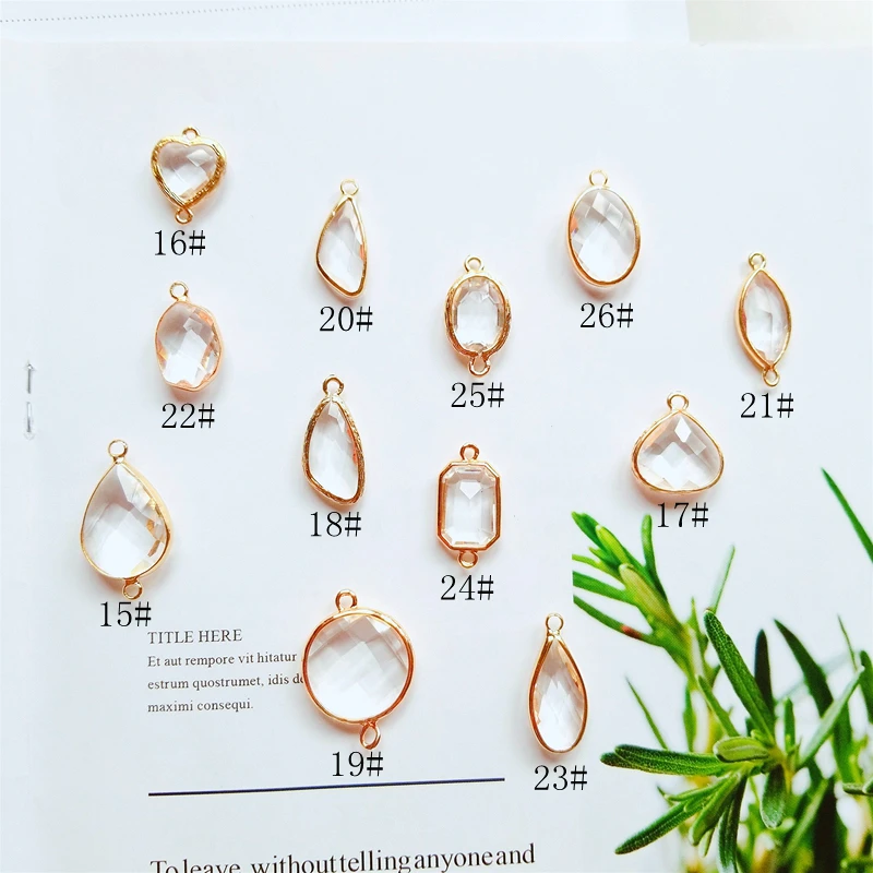 Новые DIY прозрачные капли воды прямоугольной неправильной формы кристалл серьги ожерелье кулон материал 1 упаковка из 6 штук