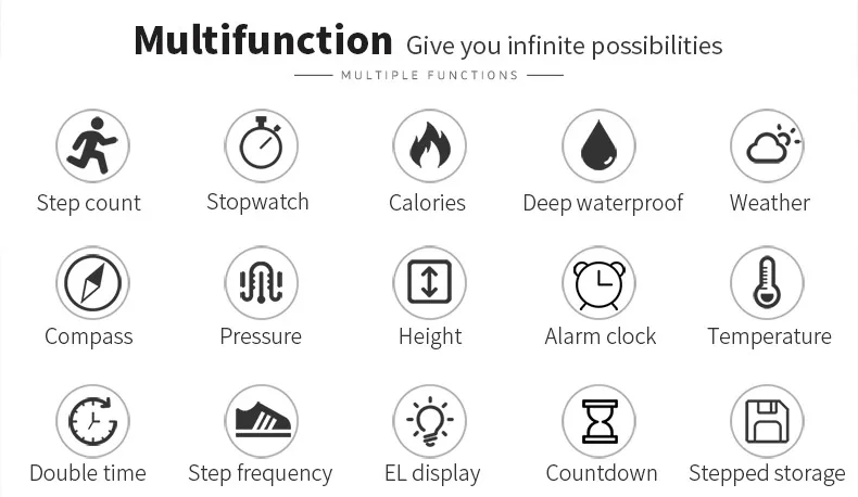 

Bozlun Men's Fashion Multi-Function 5ATM Stainless Steel Dial Mountaineer Sports Watch Altimeter Barometer Thermometer MG02