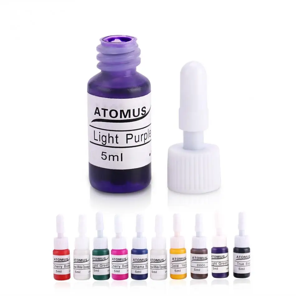 Чернила для татуировки 10 шт./компл. 5 мл краска тела макияж цветов микроблейдинг