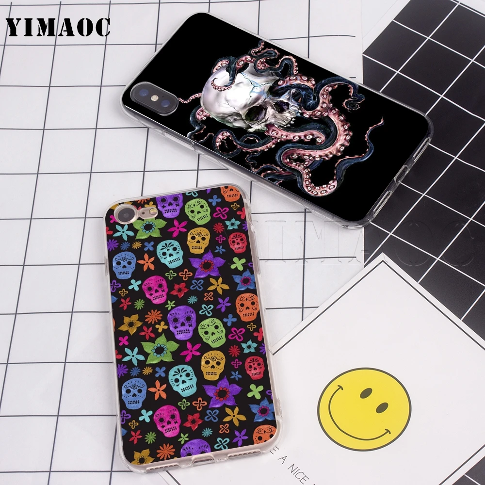 Чехол YIMAOC с изображением сахарного черепа для Xiaomi Redmi Mi Note MAX 3 6a 7 8 9se mix 2s a1 a2 Lite mi6 mi8