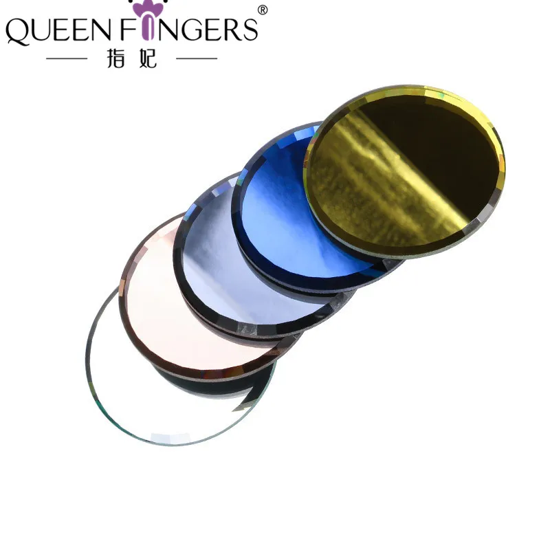 1Pc 5 Colors Mirror Glass Color Palette False Nail Tips Display Board Tool Practice Showing Shelf Manicure Art Size7mm |