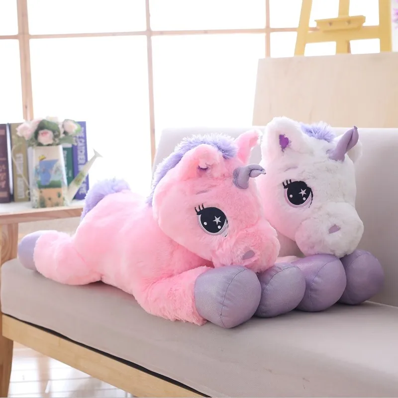 Giant 80/100cm Unicorn Plush Toy Soft Stuffed Popular Cartoon Dolls Animal Horse High Quality Children Gift | Игрушки и хобби