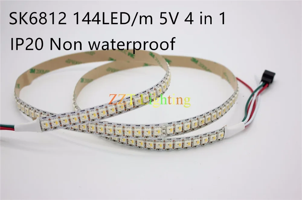 1 м/5 м SK6812(аналогичный ws2812b) RGBW RGBNW WW 4 в 1 30/60/144 светодиодов/пикселей/м; индивидуальная Адресуемая Светодиодная лента IP20/IP65/IP67 DC5V