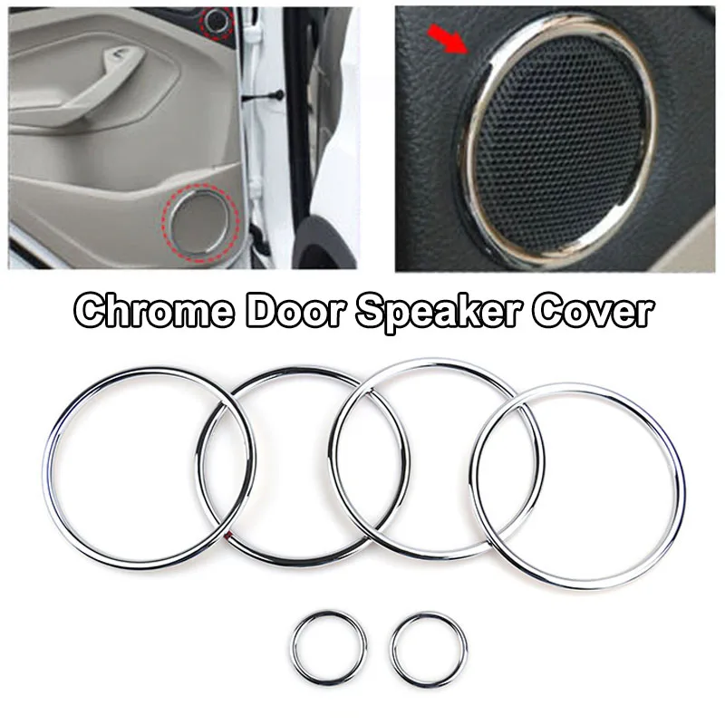 door speaker cover Хромированный светильник для Ford Escape Kuga, панель переключателя переменного тока, крышка на вентиляционное отверстие, декоративная ручка, аксессуары для стайлинга автомобилей - Цвет: door speaker cover