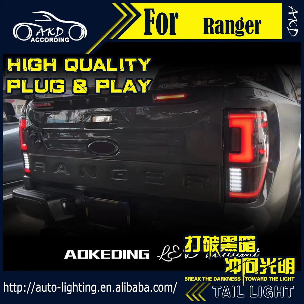Автомобильный задний фонарь для Ford Ranger Raptor светодиодный задний светильник 2012- светодиодный задний фонарь Ranger светодиодный сигнал поворота светодиодный задний тормоз