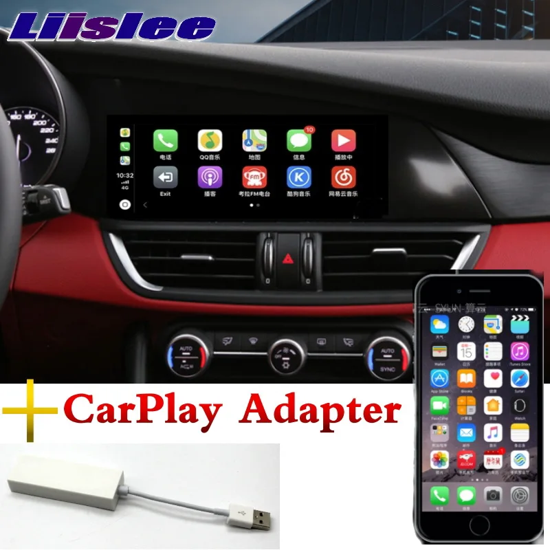 CarPlay Для Alfa Romeo Giulia LiisLee Автомобильный мультимедийный CarPlay адаптер 10,2" Android gps wifi стерео радио навигация NAVI - Цвет: CarPlay