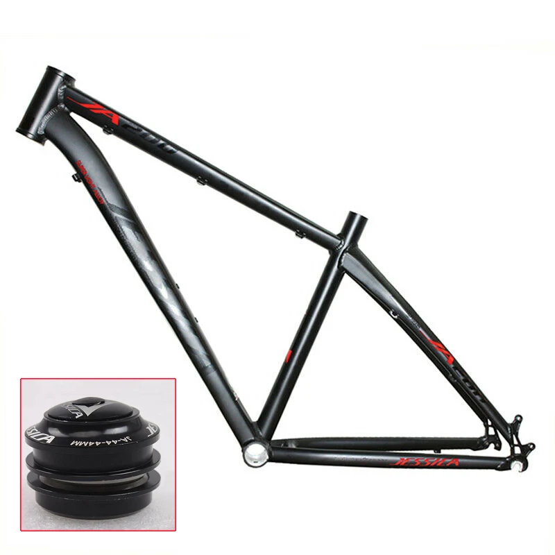 Black Red-16 JESSICA 26er 16/17 дюймов MTB рама для горного велосипеда, рама для велосипеда Superlight Straiht Tube 44 мм, рама BSA 68 мм - Цвет: Black Red-16