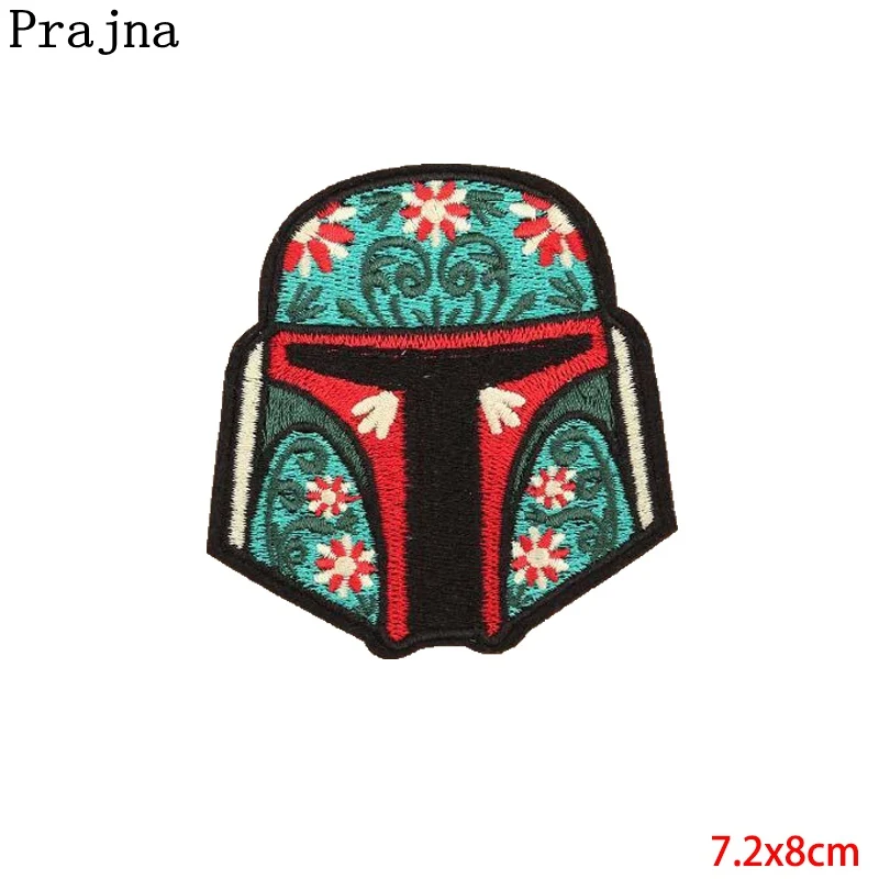 Черный никель Prajna Лидер продаж Мультяшные вышитые нашивки для одежды наклейки из "Звездных Войн" армейские Швейные тканевые нашивки железные на одежду оптом - Цвет: Черный никель