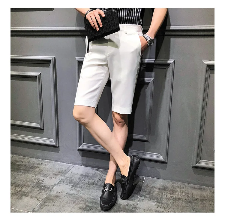 Короткий костюм брюки мужские платья брюки красные пятые Брюки Slim Fit Королевский синий Pantalon Slim Homme летние шорты Calca Social casual