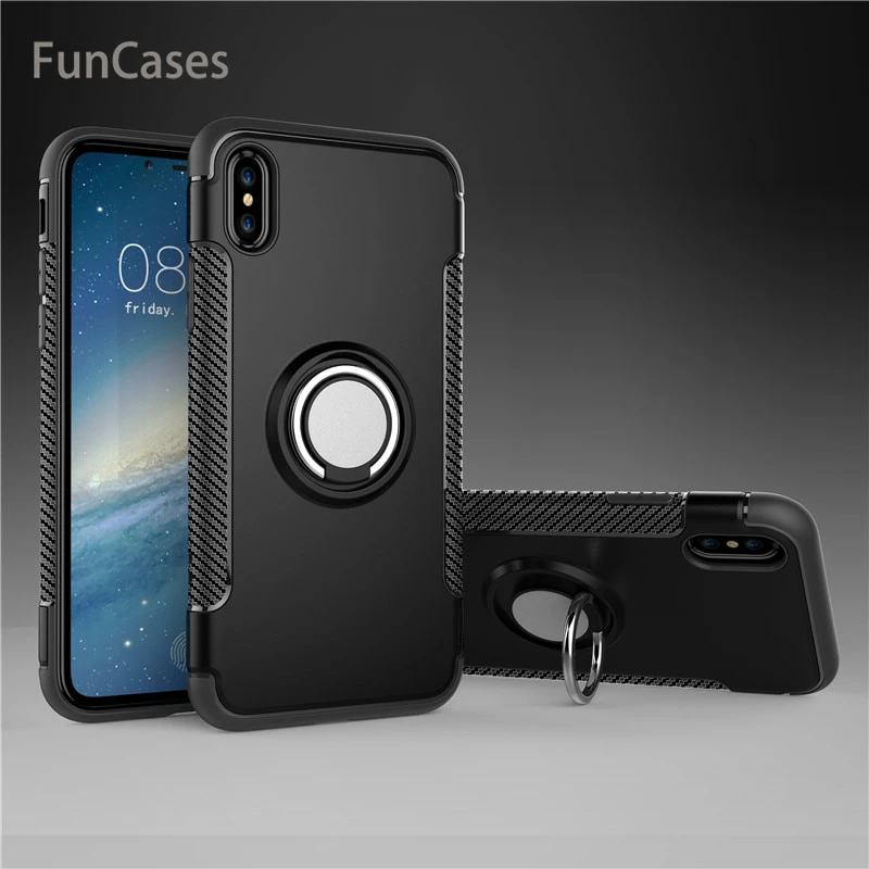 Для iPhone X Xs чехол для MAX XR цветной металлический магнитный держатель кольцо Мягкий