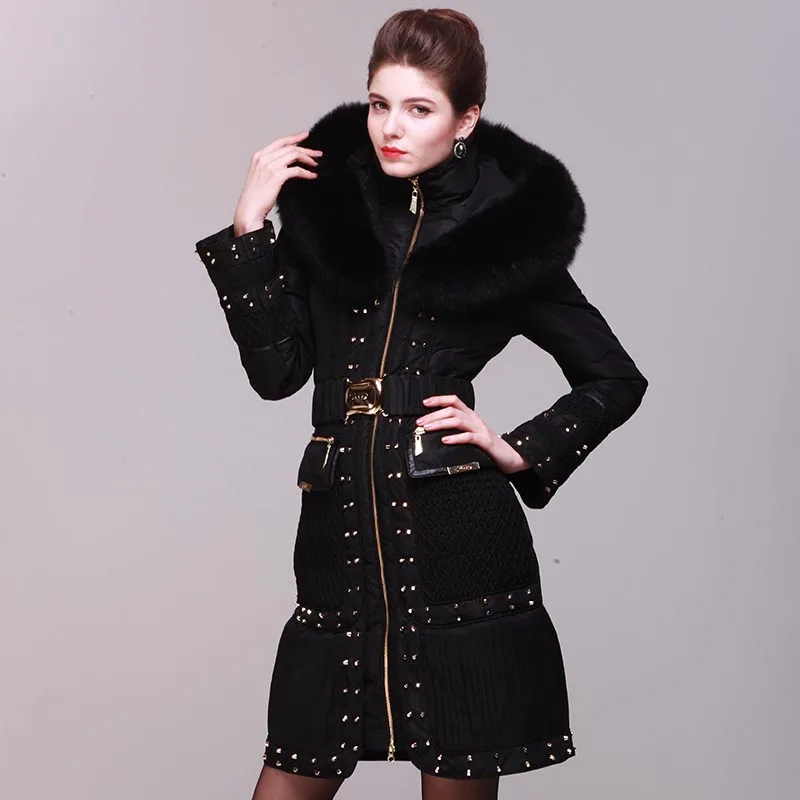 Новинка 2016 брендовая зимняя куртка Женский пуховик и парка с - Цена: 24 938,28 руб.