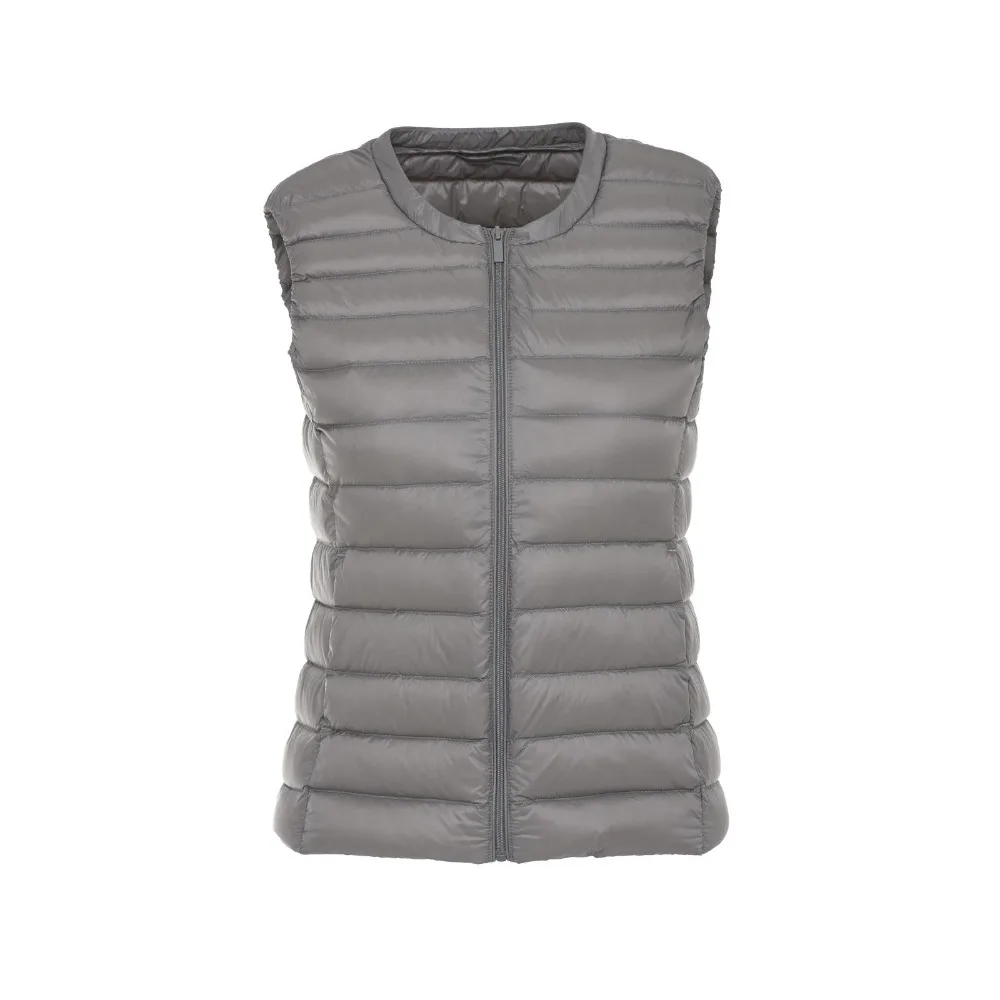Новинка Женское пальто без рукавов осенне зимний ультралегкий жилет на белом