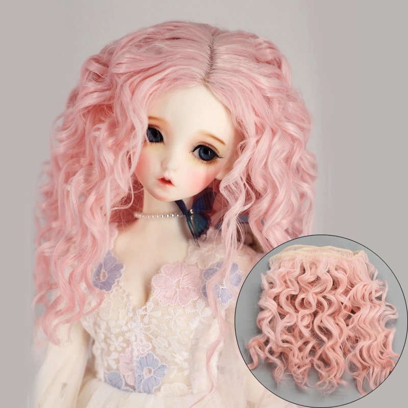 15 см кукольные волосы для 1/3 1/4 1/6 BJD diy кукла натуральные волнистые кукольные парики деревья молочный Шелковый парик термостойкие высокотемпературные кукольные волосы