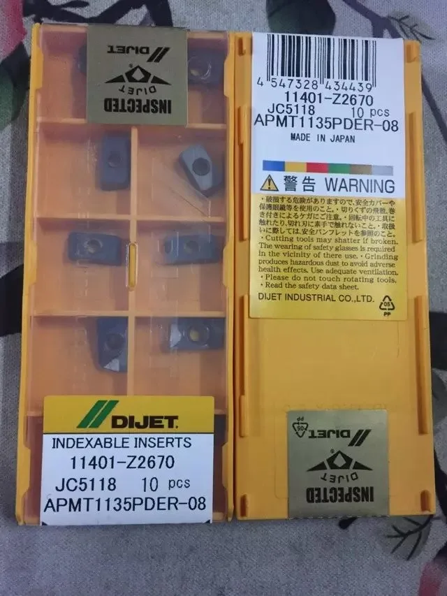 10 шт. Япония dijet APMT1135PDER-08 JC5118 брендовые карбидные вставки фреза вставки