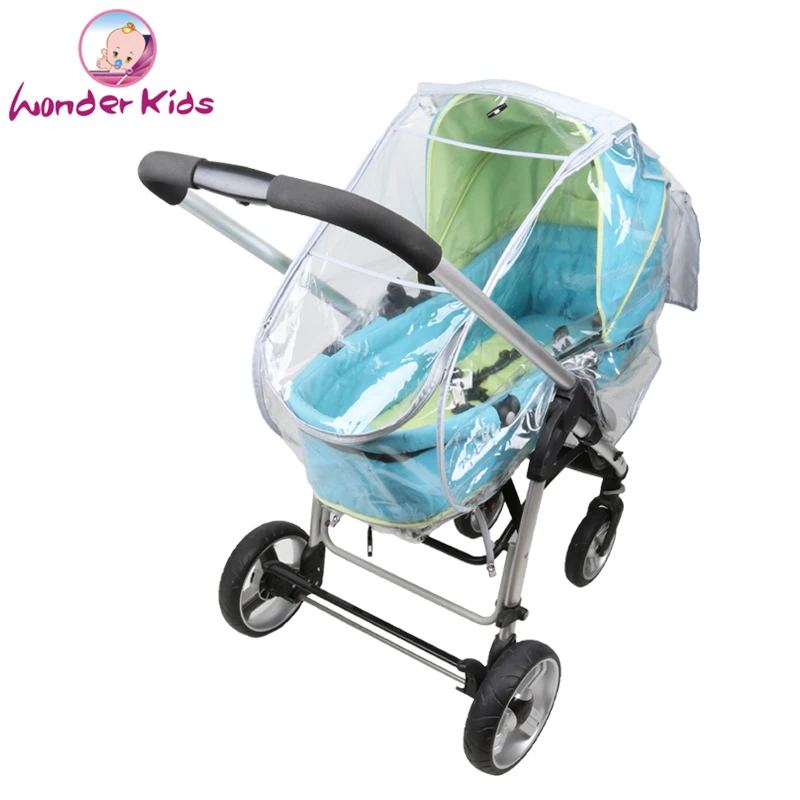 Универсальный накрывной чехол от дождя, ветра и пыли для коляски для младенцев с обратной солнцезащитой и карманом аксессуаров.