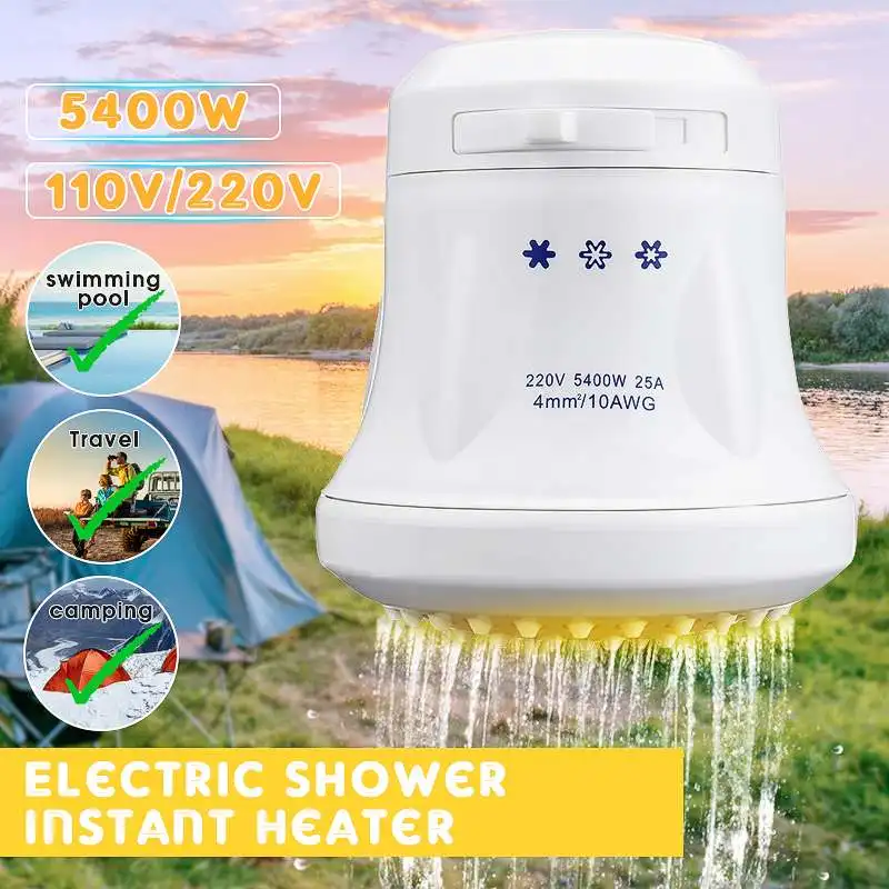 ST-08 3800W~5400W 110V/220V Electric Shower Head Tankless Instant Hot Water Heater Hose Bracket