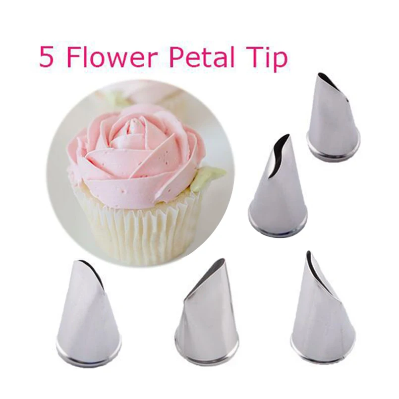 5 шт./компл. в форме розы насадка Нержавеющая сталь насадки для кондитерского