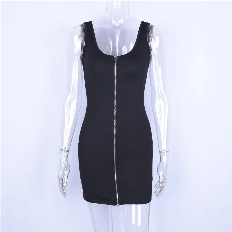 Женское короткое платье на молнии с открытой спиной|Женские платья| |