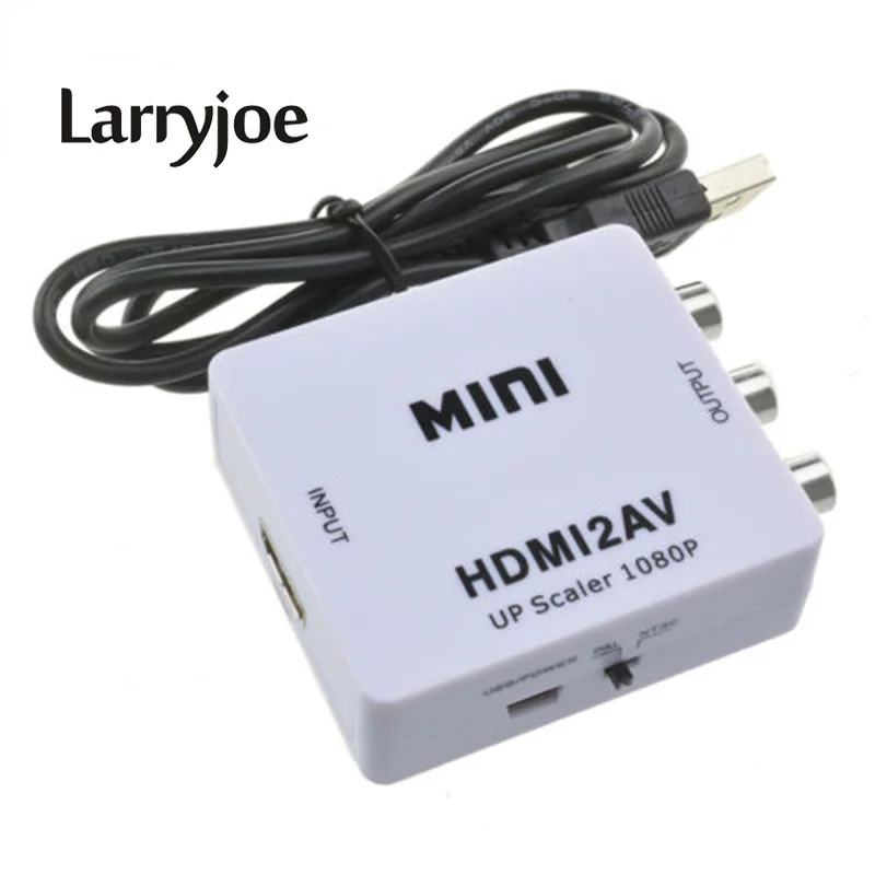 Мини преобразователь видеосигнала Larryjoe с HDMI на RCA AV/CVSB L/R 1080P HDMI2AV поддержка NTSC PAL