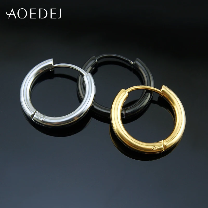 AOEDEJ корейские серьги кольца из нержавеющей стали 316L Huggie GD круглые для женщин и