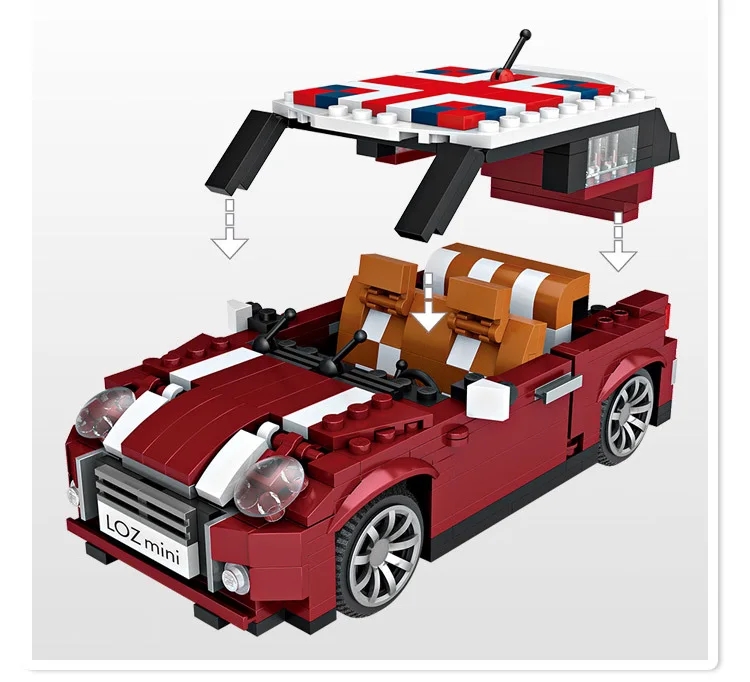 Забавные 1:24 Масштаб марка автомобиля mini блок cooper Модель Строительный кирпич Обучающие assemblage игрушки коллекции для детей Подарки