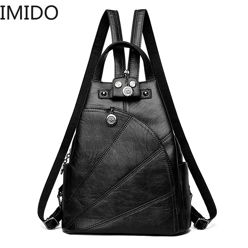 Новинка 2019 женские противоугонные кожаные рюкзаки для школы Ретро стиль Sac A Dos Femme