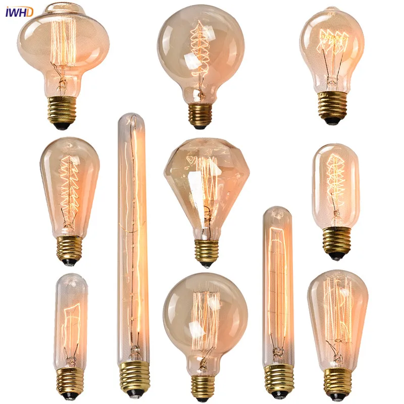 

IWHD ST64 G80 Ampul Edison Bulb E27 40W 220V Industrial Decoration Vintage Retro Lamp Light Bulb Ampoule Bombilla Gloeilamp