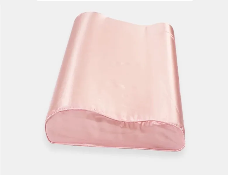 Pink color Mulberry Silk 25 mm Ivory Champagne Pink Purple Colors Double Silk Latex pillow cases 30x50 cm or 40x60 cm 2 PCs On Sale - Цвет: Pink color