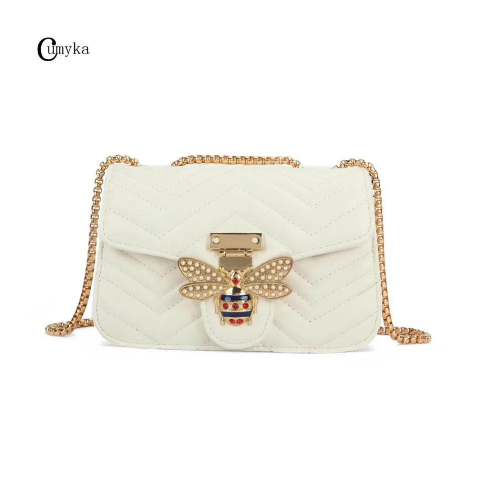 Женские жемчужные сумочки с цепочками CUMYKA маленькие мини-сумки через плечо из