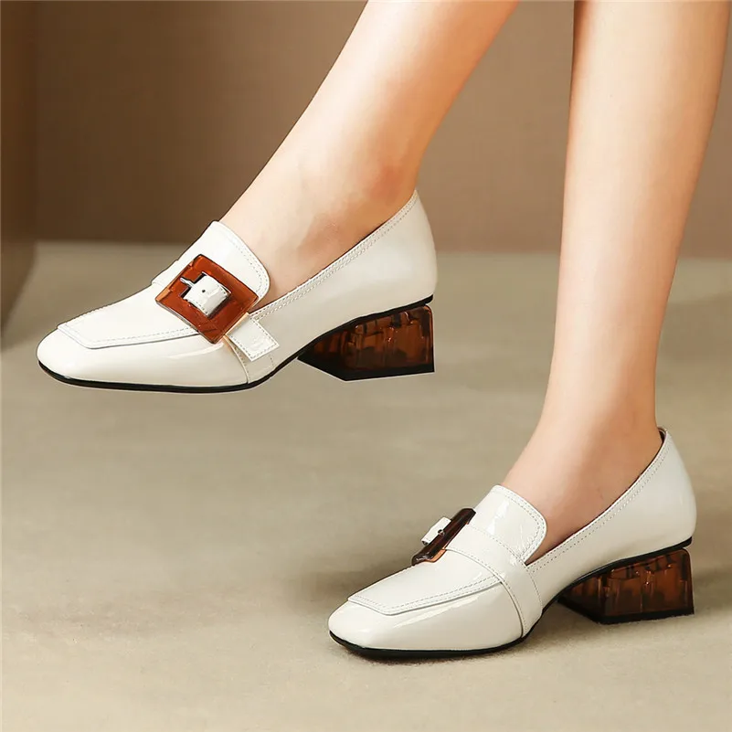 Женские туфли-лодочки FEDONAS из натуральной кожи с квадратным носком Сезон