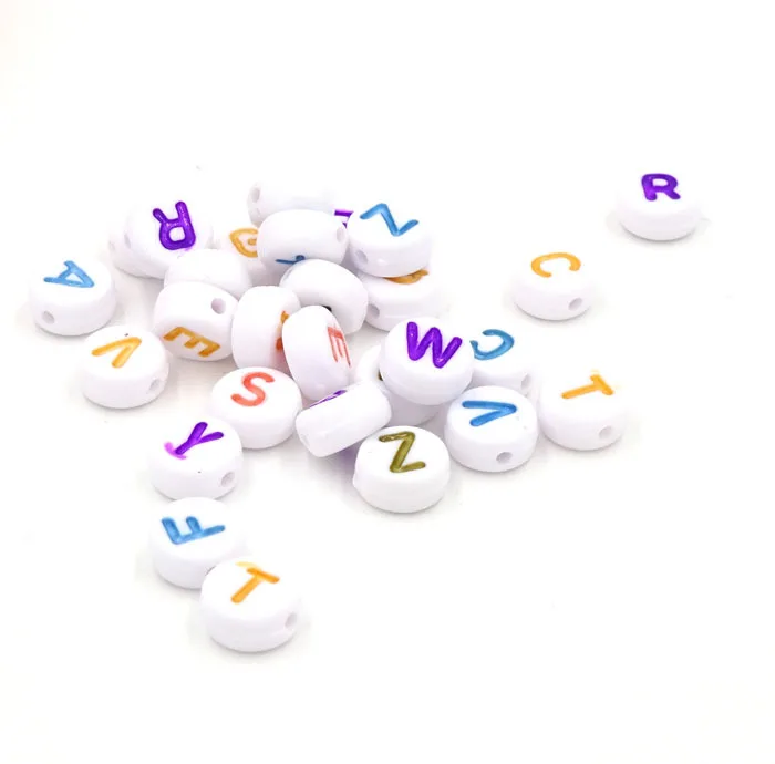 7 мм продолговатые буквы алфавита бусины для изготовления ювелирных изделий
