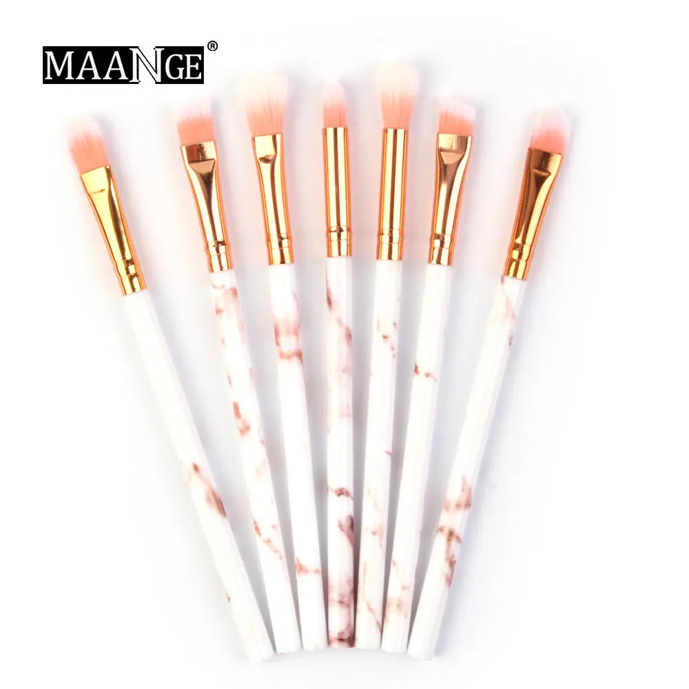 7 pcs MAANGE 7-10 шт. мраморные кисти для макияжа Набор для глаз для растушевки кисточка для век Pro Кисти косметические наборы для макияжа Кисти Инструмент - Handle Color: 7 pcs