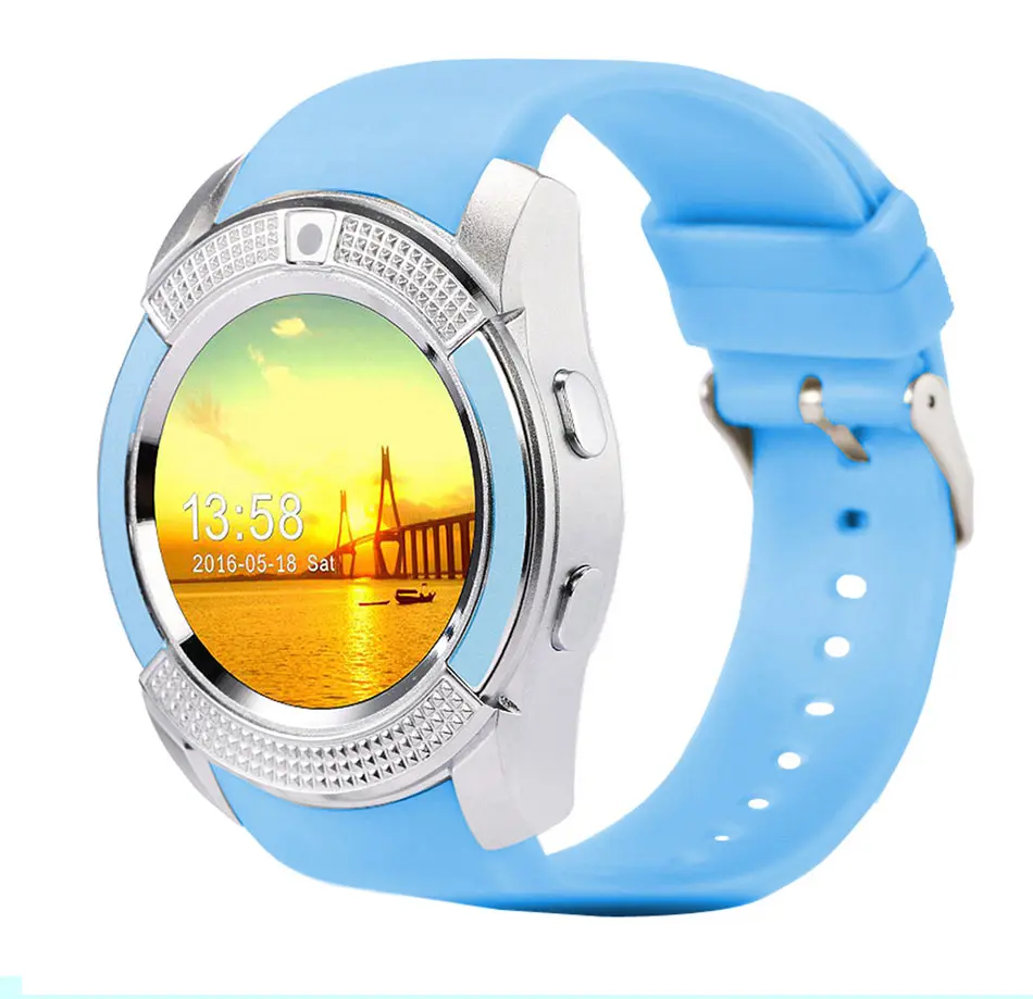 V8 Bluetooth Smart Watch 1.22 дюймов круглый экран Поддержка SIM/карты памяти камеры SmartWatch для