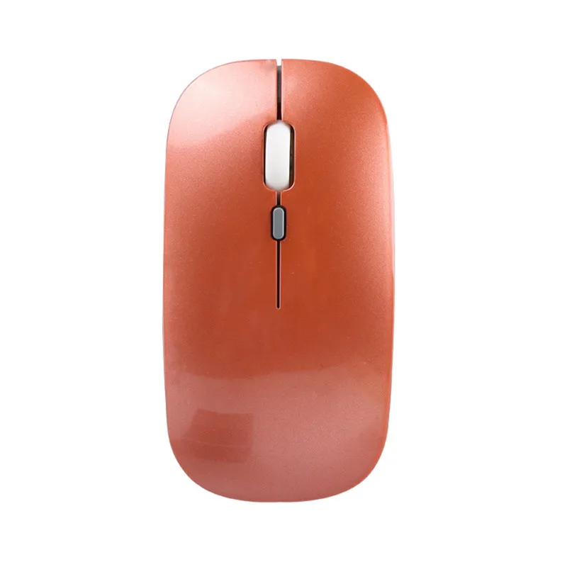 Rose gold 2,4 ГГц перезаряжаемая беспроводная мышь Бесшумная Кнопка ультра тонкая USB оптическая мышь для Apple офисная игровая мышь - Цвет: Rose gold