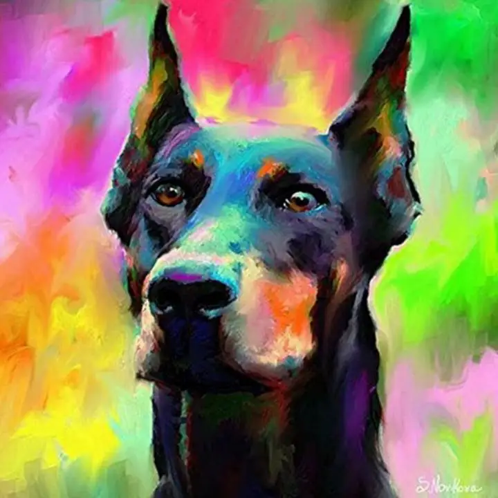Набор для алмазной живописи Raimbow Doberman сделай сам|Алмазная мозаика и вышивка| |