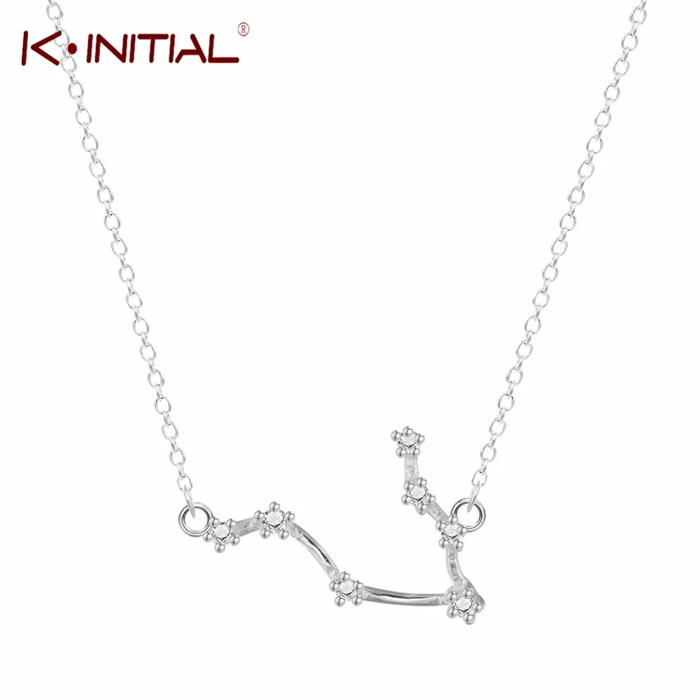 Kinitial модный серебристый циркониевый Gemini Знаки зодиака звезды Астрология