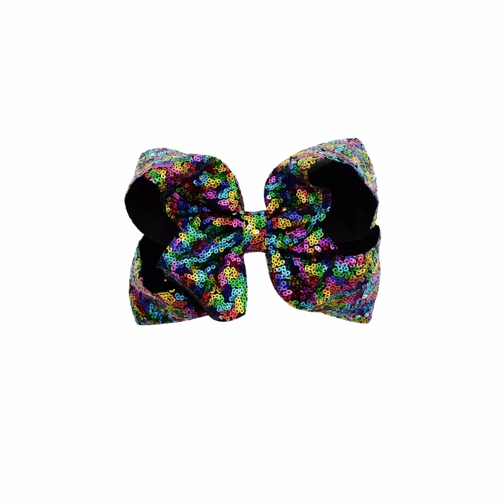 Большие банты для девочек 8 дюймов эксклюзивные бантики волос с пайетками зажимы