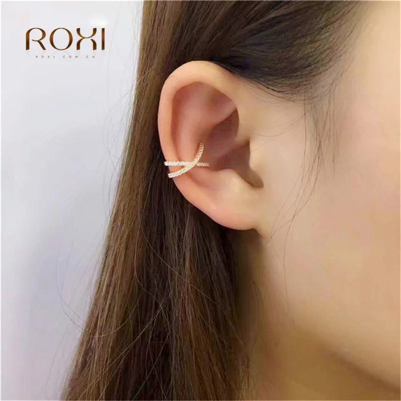 Серьги-клипсы Кафф без прокола серьги с микрозакрепкой из фианита клипсы