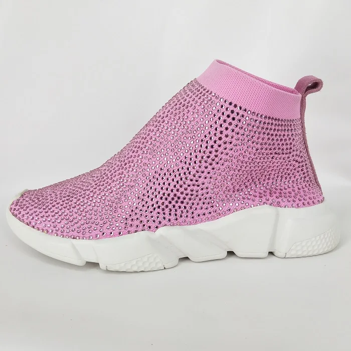 pink Мужские и wo мужские эластичные чулки весна и осень повседневная спортивная обувь трикотажные дышащие туфли на плоской подошве педали размера плюс - Цвет: pink