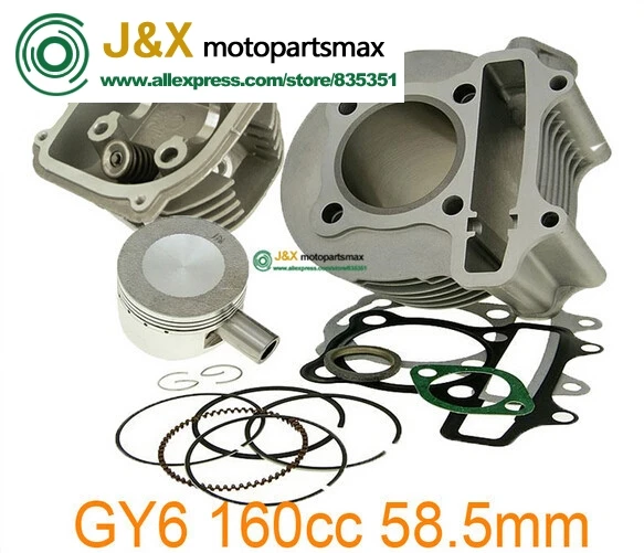 

GY6 125 150cc upgrade GY6 175cc 58.5mm 152qmi 157qmj Scooter Engine Big Bore Cylinder Kit Cylinder Head assy Moped Scooter ATV