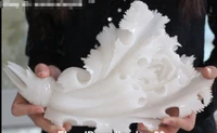 free shipping gang 12 chinese 100 natural white jade wealth cabbage bai cai pure hand statue c0324