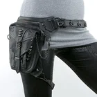 Мини-поясная сумка в стиле стимпанк, женские мотоциклетные сумки, сумка через плечо, чехол для телефона, черные готические кожаные сумки, Новое поступление