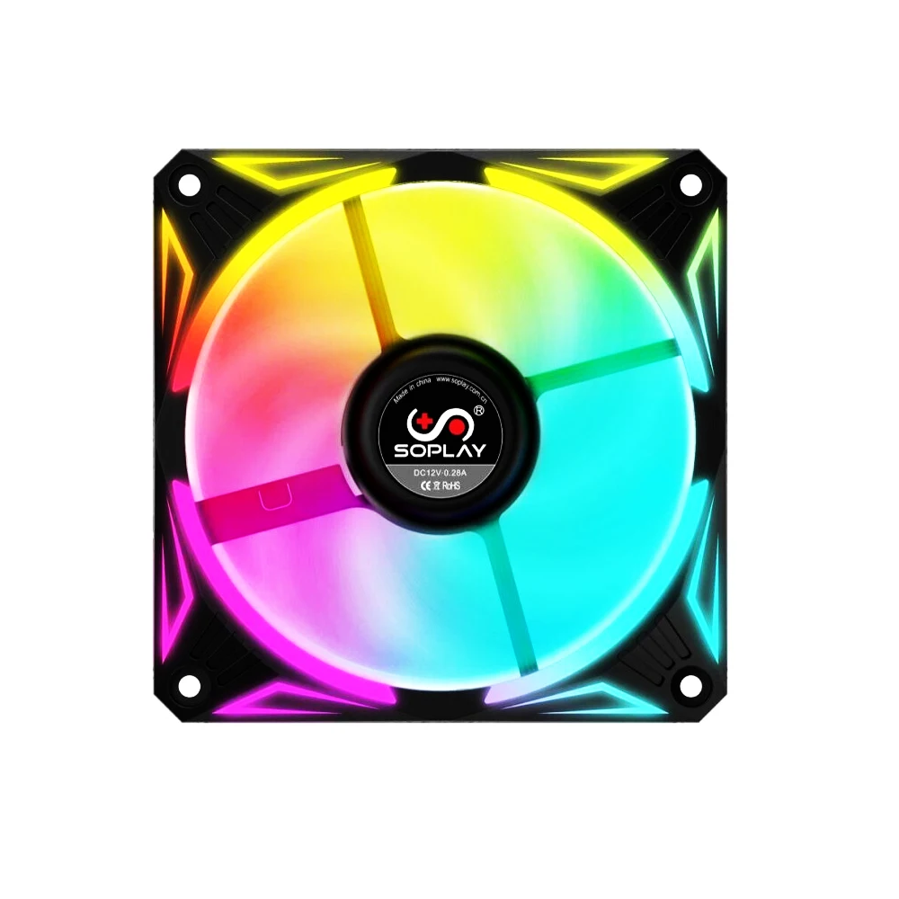 SOPLAY RGB радиатор PC чехол Вентилятор Кулер 120 мм вентилятор вперед/назад Воздушный поток с 4PIN интерфейс гидравлический подшипник для ПК