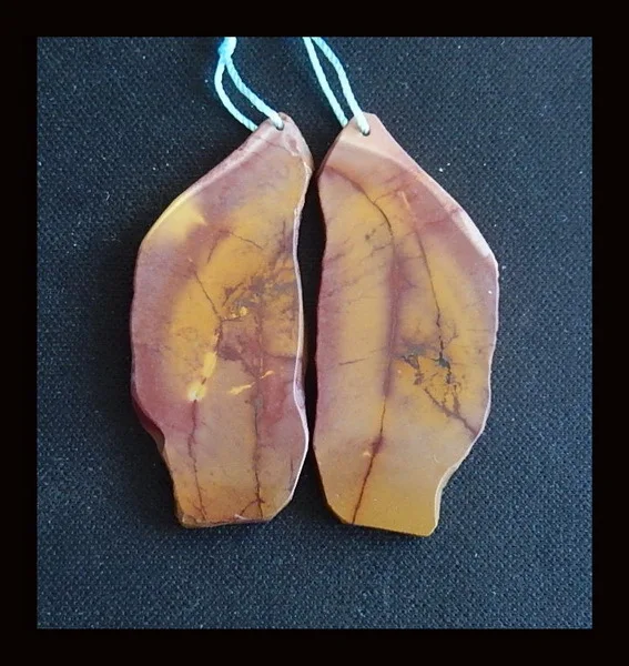 

New Natural Nugget Mookaite Jasper Fashion Earring Bead,55x23x3mm,17.0g