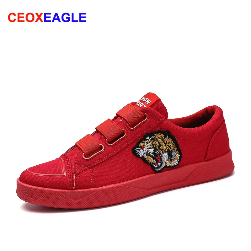 Парусиновые кроссовки для мальчиков дышащие на плоской подошве большие размеры