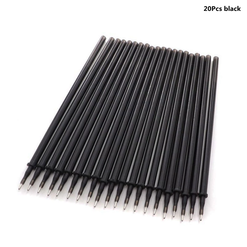 20pcs black 10/12/20 шт./лот Цвет стержень со стираемыми чернилами Шариковая ручка комплект 0,5 мм стираемая ручка моющиеся ручка стержень для школьные канцелярские принадлежности - Цвет: 20pcs black