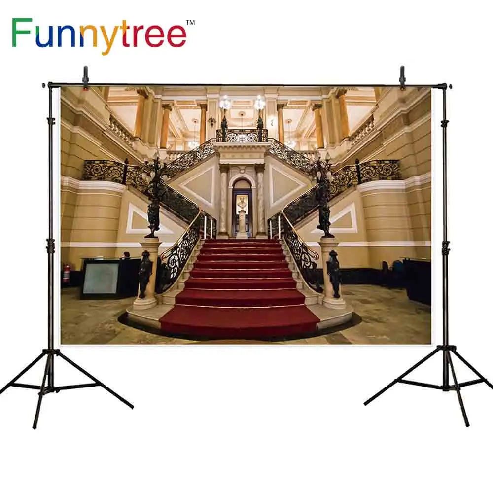 Фоны Funnytree для фотостудии Замок роскошная лестница лобби классическое здание