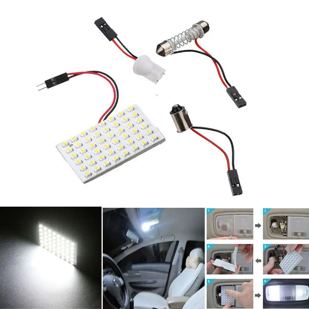 1 сверхъяркий 48 SMD COB светодиодный ОД T10 4 Вт 12 В белые Автомобильные светодиодные