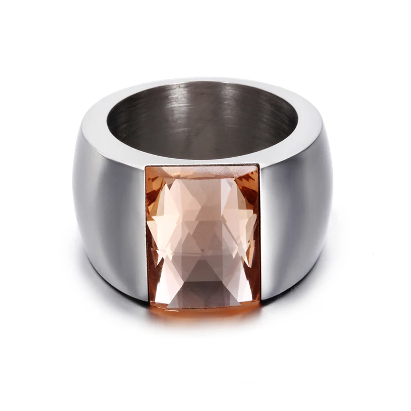 Kalen, модные золотые и серебряные кольца из нержавеющей стали для женщин, квадратное цветное стекло, женские кольца Anillos Mujer, ювелирные изделия, подарки