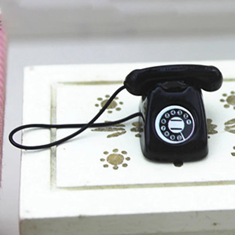 Мини стационарный телефон Кукольный дом миниатюрная сцена модель аксессуары| |
